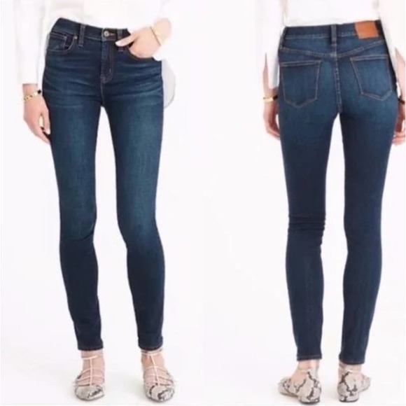 J. Crew Lookout High Rise Skinny Jeans Size 31 Dark Wash Stretch Denim J.Crew